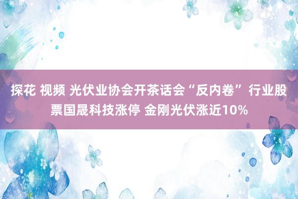 探花 视频 光伏业协会开茶话会“反内卷” 行业股票国晟科技涨停 金刚光伏涨近10%